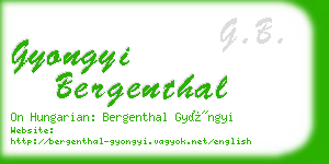 gyongyi bergenthal business card